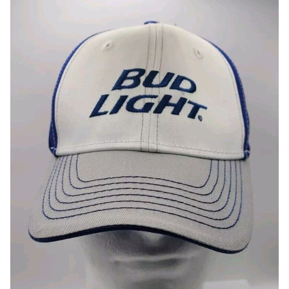 BUD LIGHT BUDWEISER ANHEUSER BUSCH BEER TRUCKER SNAP BACK HAT CAP NWOT